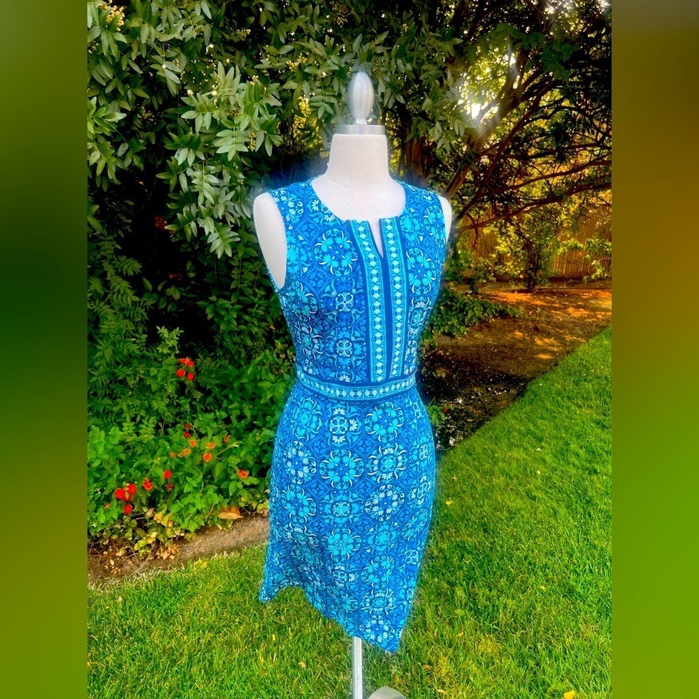 Talbots Blue Patterned Mini Dress